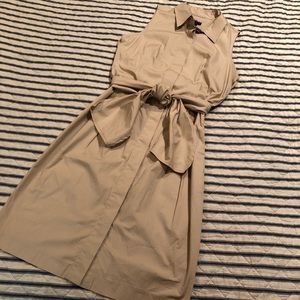 NWT Talbots Shirt Dress Button Front Khaki Belt